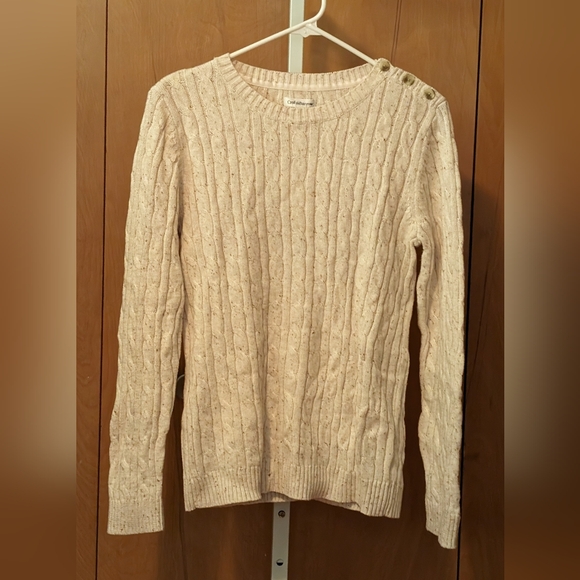 Croft & Barrow Cream Cable Knit Sweater Medium NWT - Picture 5 of 9
